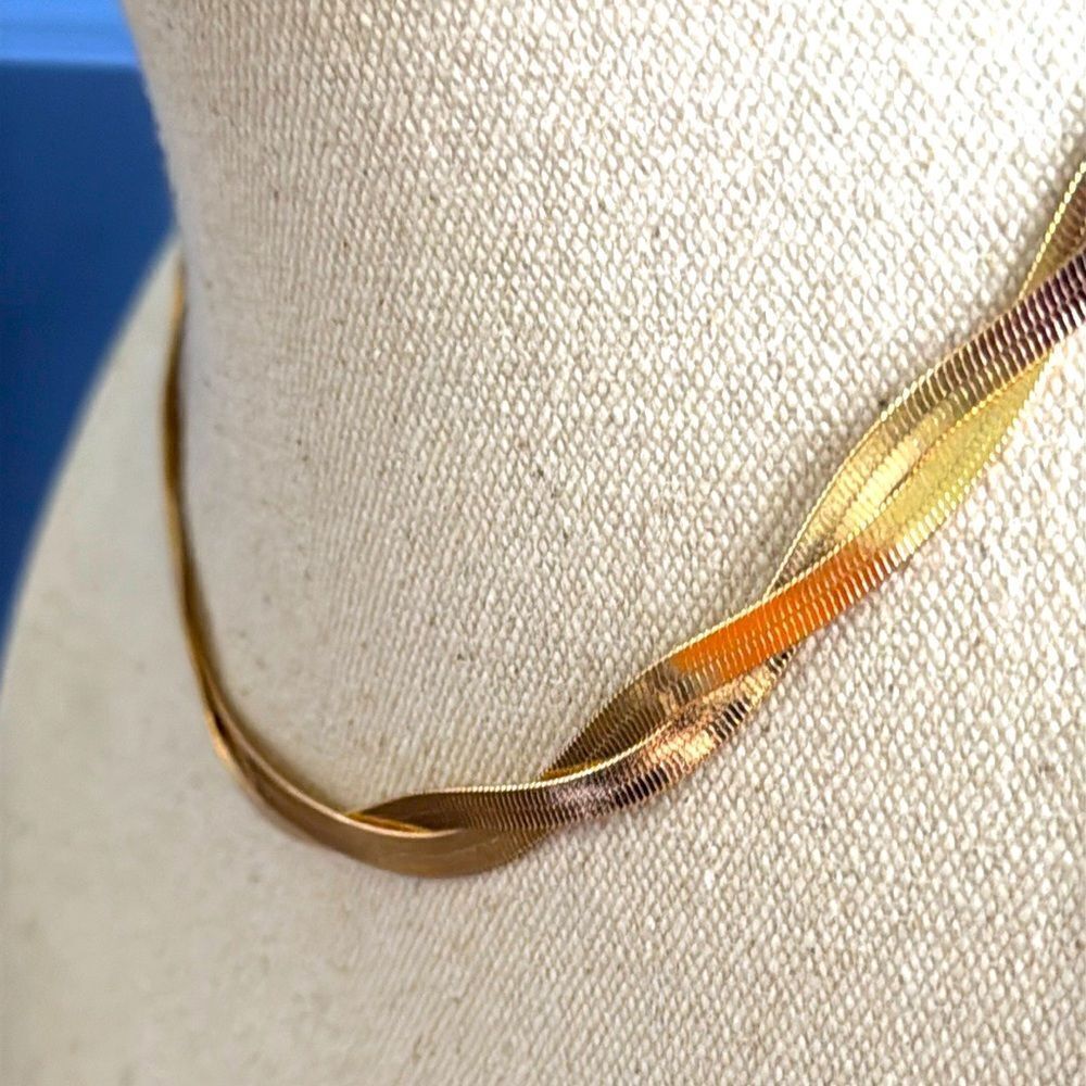 Men’s Minimalist Snake Chain – Flat Twist in 14k Gold Plate